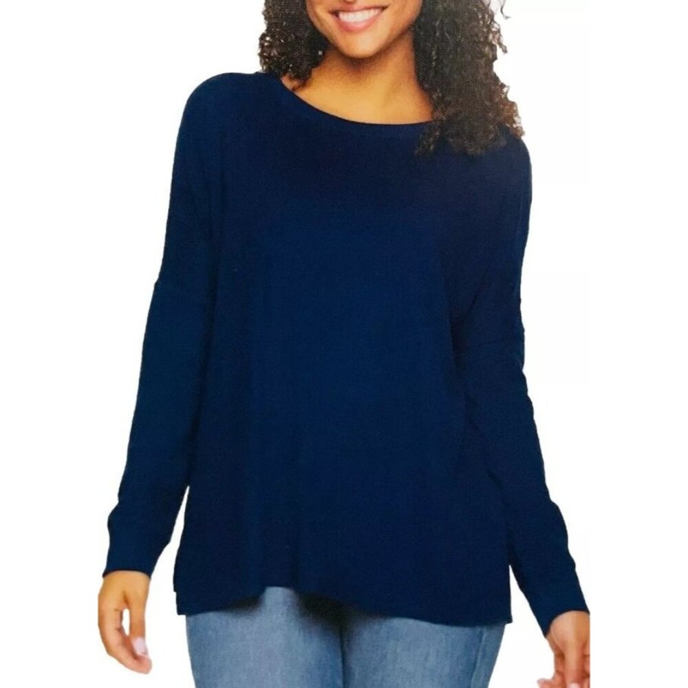 Felina Woman LG Lightweight Knit Top Long Sleeve Sweater Shirt Tunic Ultra Soft